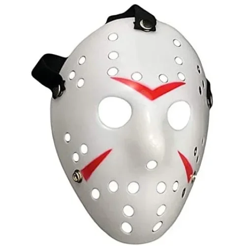 Kırmızı Çizgili Tam Yüz Hokey Maskesi 20x25 Cm