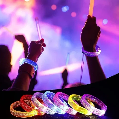Kişiselleştirilebilir Mor Led Işıklı Bileklik 1,5 Cm Genişlik
