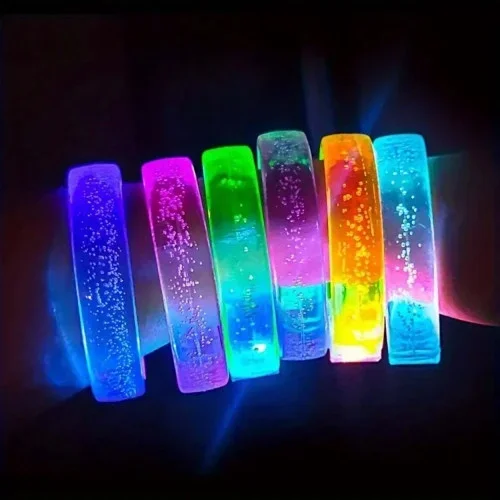 Şık Led Işıklı Baskılı Pilli Bileklik 1,5 Cm Genişlik