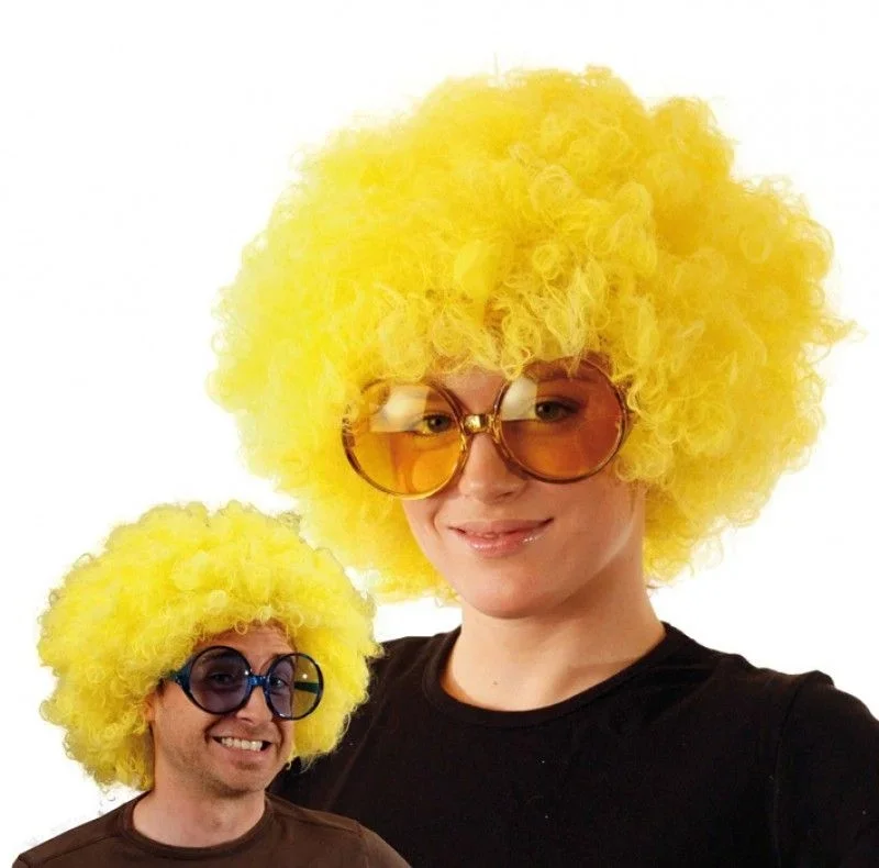 Kıvırcık Sarı Afro Bonus Peruk 120 Gr