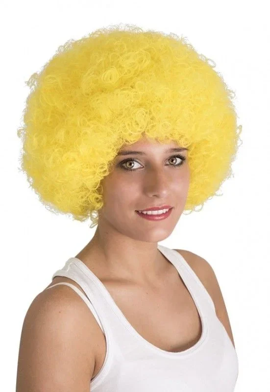 Kıvırcık Sarı Afro Bonus Peruk 120 Gr