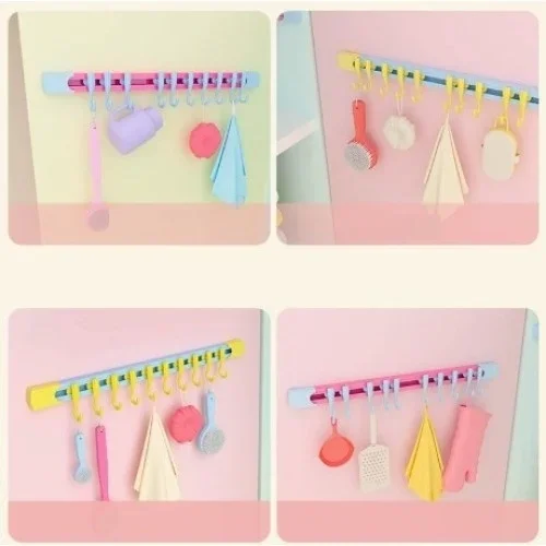 Mutfak Ve Banyo Düzenleyici Askı 10 Kancalı 30 Cm