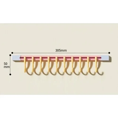 Mutfak Ve Banyo Düzenleyici Askı 10 Kancalı 30 Cm