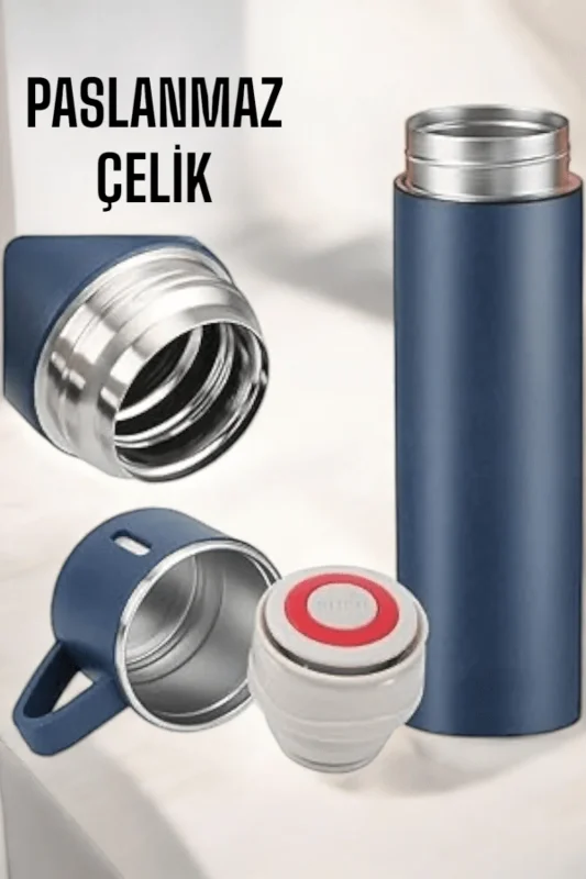 Vakumlu Paslanmaz Çelik 3'lü Termos Seti 500 Ml Isı Koruma