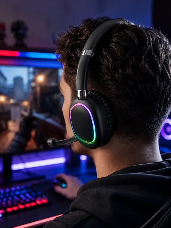 Modern Rgb Bluetooth Kulaklık Type-c Şarjlı