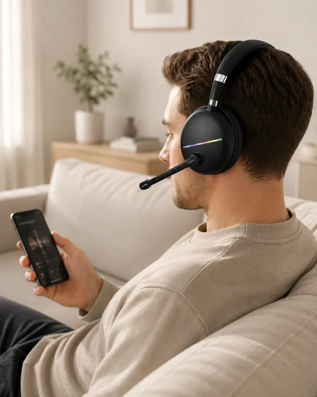 Modern Rgb Bluetooth Kulaklık Type-c Şarjlı