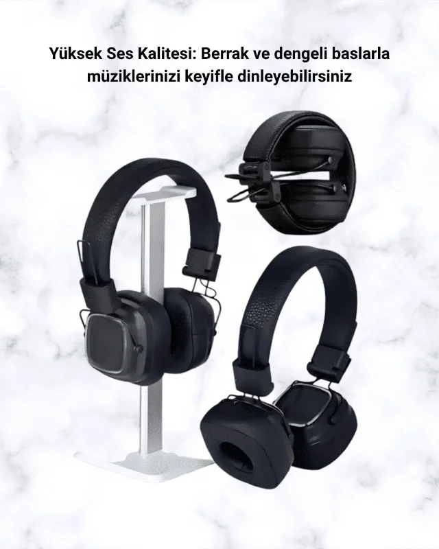 Kablosuz Kulak Üstü Kulaklık Bt 5.3 Yüksek Ses Kalitesi