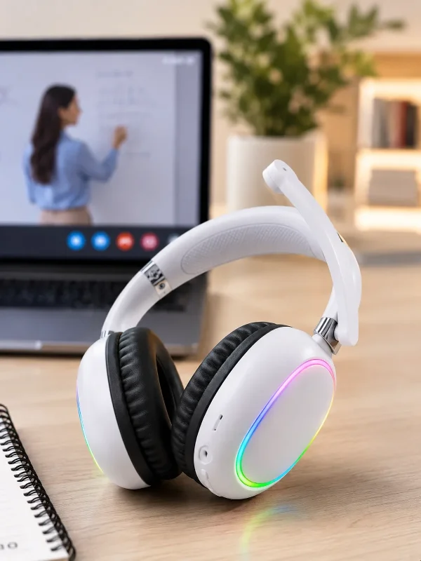Kablosuz Mikrofonlu Kulaklık Rgb Işıklı Type-c Şarjlı