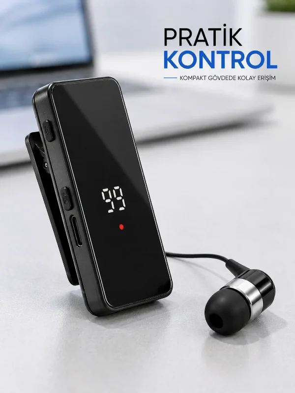 Kompakt Klipsli Bluetooth Kulaklık Tek Kulaklı Taşınabilir Cihaz