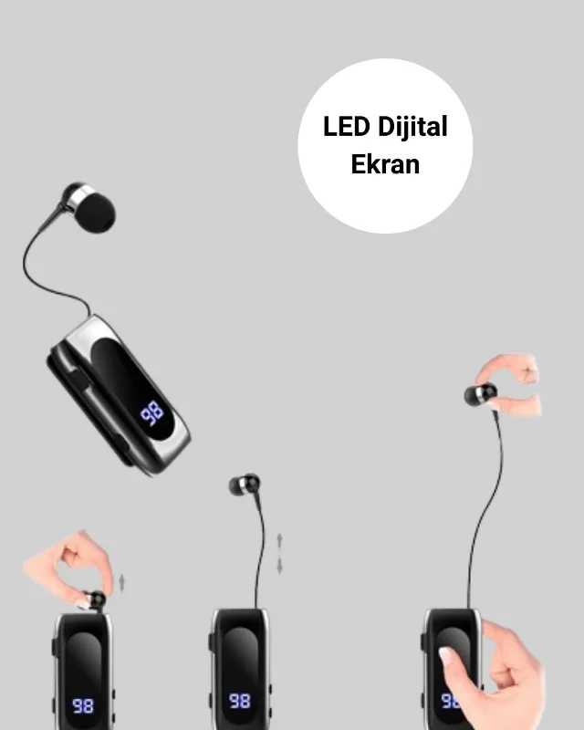Kablosuz Kulaklık Bluetooth 5.2 Klipsli 25 Saat Müzik Süresi