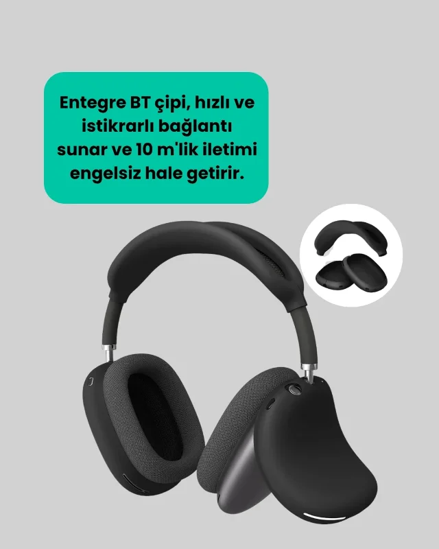 Yüksek Ses Kalitesine Sahip Katlanabilir Kablosuz Kulaklık 10 Metre Menzil