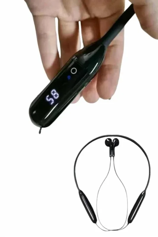 Dijital Göstergeli Bluetooth Kulaklık 100 Saat Kablolu Boyun Askılı