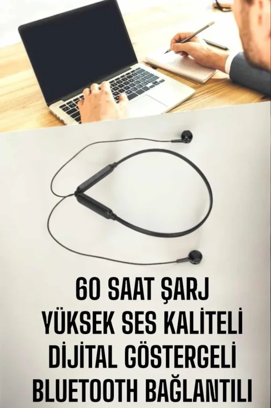 Boyun Askılı Bluetooth Kulaklık 60 Saat Anc Teknolojisi (kablolu Model)