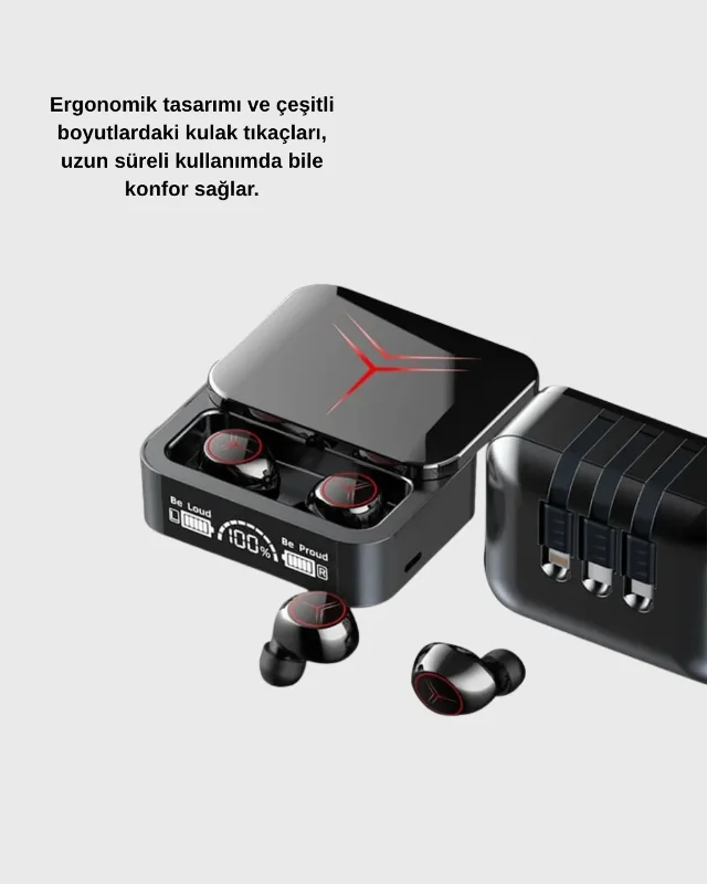 Ergonomik Tasarımlı Bluetooth Kulaklık 1 Adet Powerbank İle
