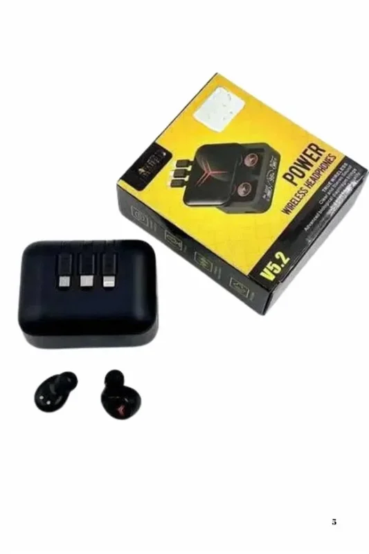 Şık Bluetooth Kulaklık Powerbank Özellikli 2'si 1 Arada