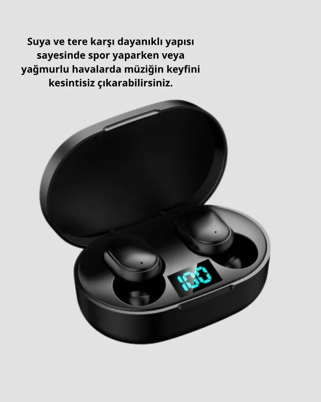 Ergonomik Suya Dayanıklı Bluetooth Kulaklık Uzun Pil Ömürlü