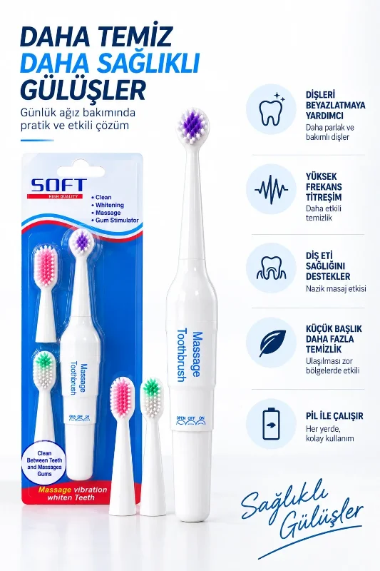 Ergonomik Elektrikli Diş Fırçası Yüksek Frekanslı 1 Adet
