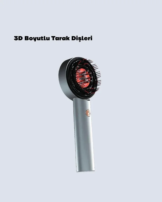 Işık Terapi Masaj Tarağı 3 Modlu Yağ Hazneli (kırmızı Model)