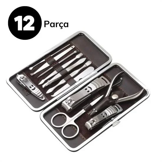 Şık Çanta İle 12 Parça Manikür Pedikür Seti