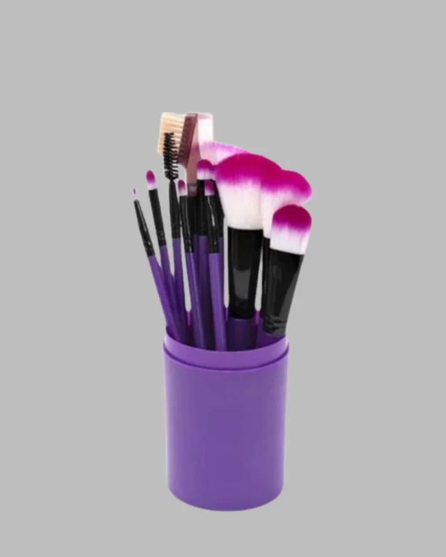 Ergonomik Saplı 12 Parça Makyaj Fırça Takımı