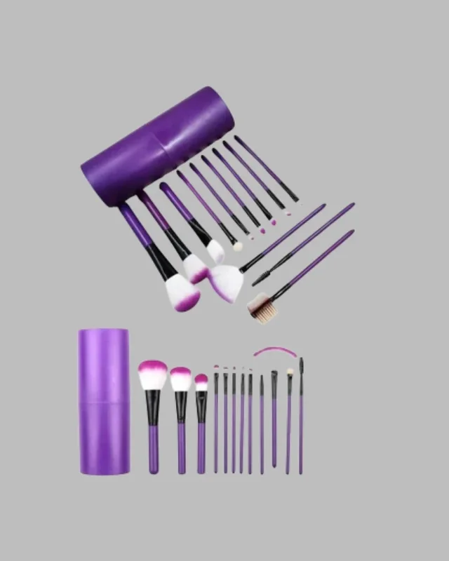 Ergonomik Saplı 12 Parça Makyaj Fırça Takımı
