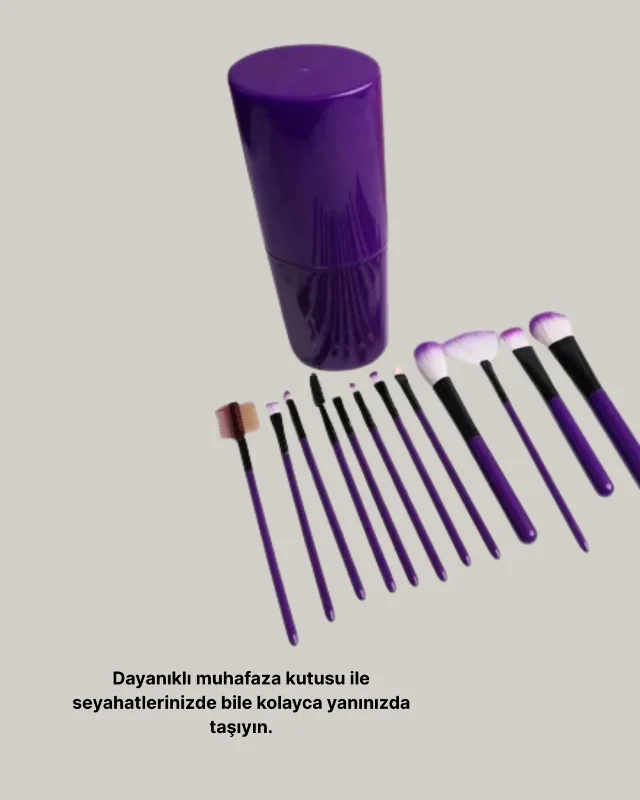 Ultra Yumuşak 12'li Makyaj Fırça Seti Profesyonel Kullanım