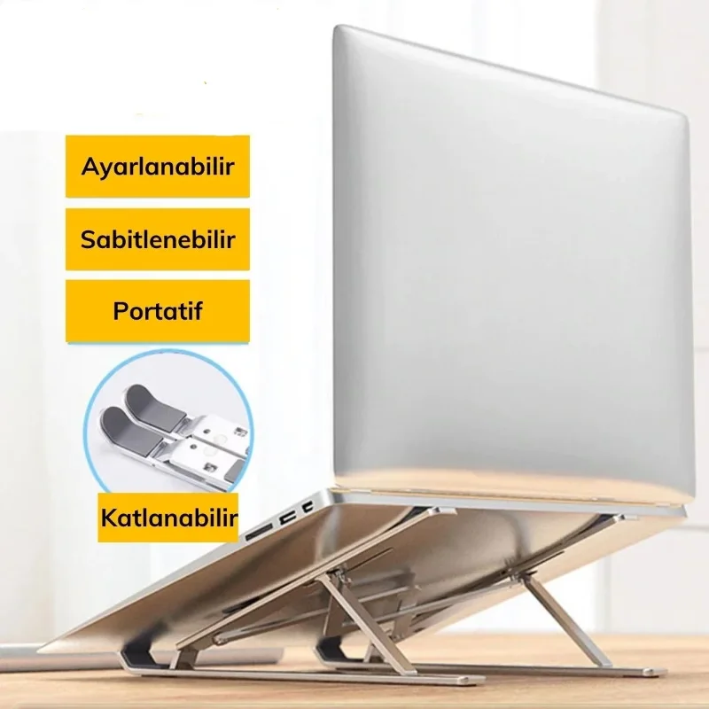 Katlanabilir Laptop Yükseltici 1 Adet Ergonomik Destek Tabanı