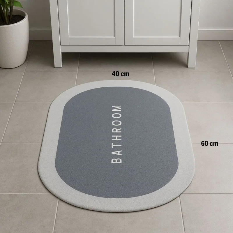 Kaymaz Tabanlı Oval Paspas 40x60 Cm Modern Tasarım
