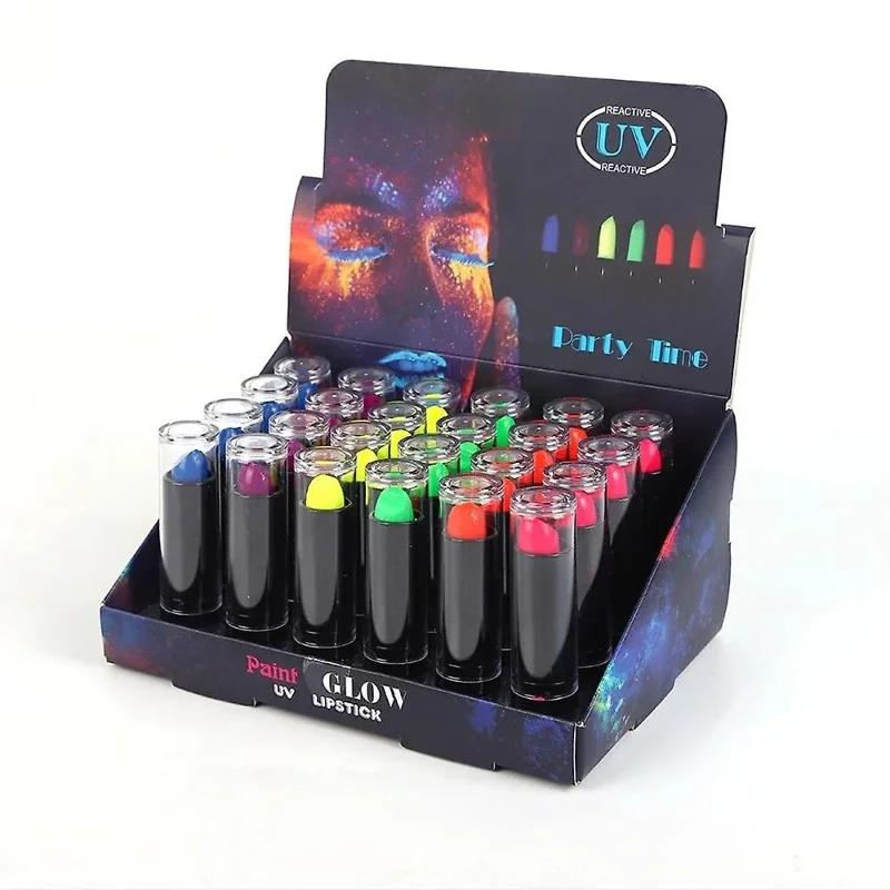 Neon Ruj Yüz Boyama Seti 6 Renk 6 Adet Eğlenceli