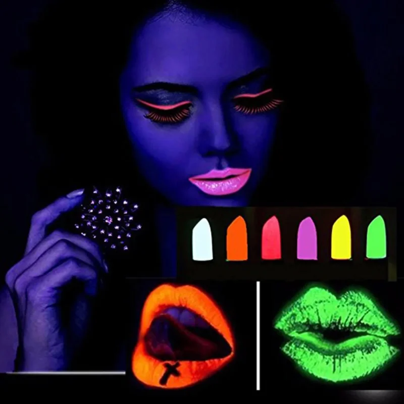 Neon Parlayan 6'lı Glow Uv Boya Seti Makyaj İçin