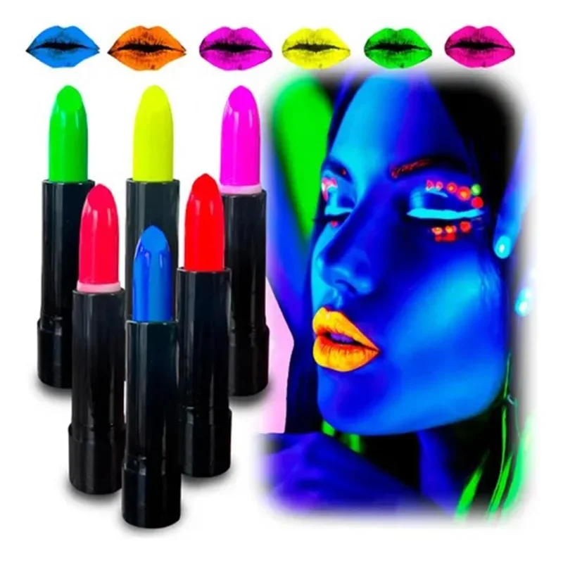Neon Parlayan 6'lı Glow Uv Boya Seti Makyaj İçin