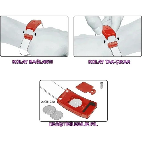 Işıklı Led Bileklik 3 Modlu Baskı Yapılabilir 1 Adet