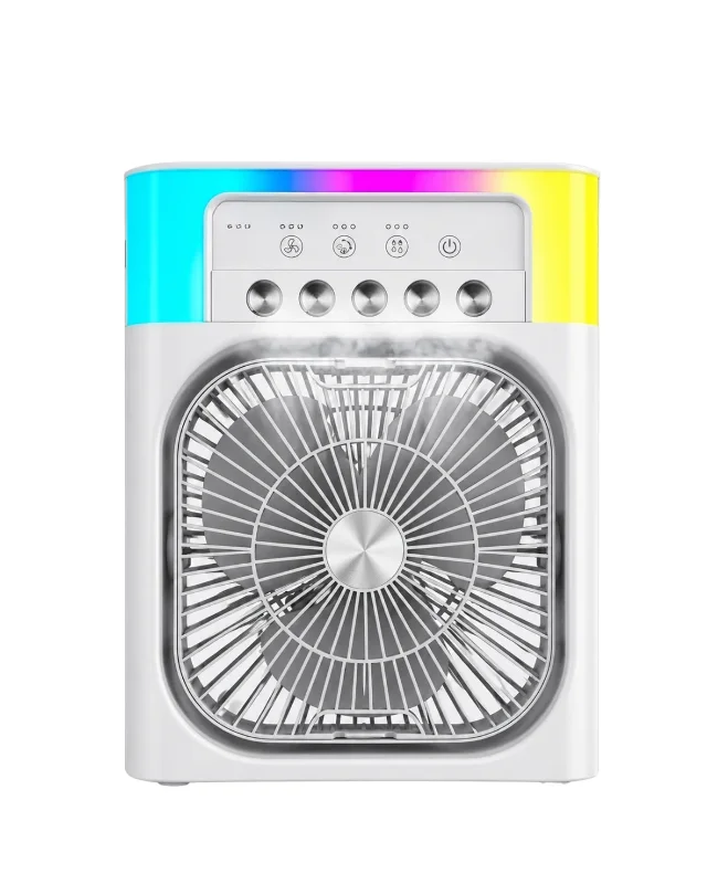Taşınabilir Su Buharlı Mini Klima Fan Rgb Işıklı