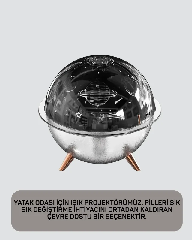 Uzay Temalı Işık Projektörü Ve Hava Nemlendirici Usb Şarjlı