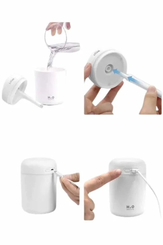 Led Işıklı Hava Nemlendirici Usb Şarjlı 300 Ml Aroma Difüzörü