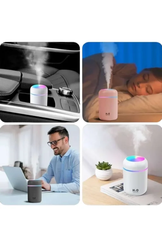 Led Işıklı Hava Nemlendirici Usb Şarjlı 300 Ml Aroma Difüzörü