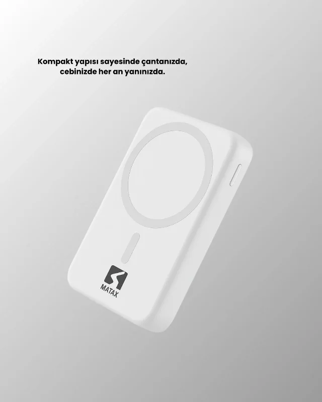 Kompakt Magsafe Powerbank 10000 Mah Kablosuz Şarj Cihazı