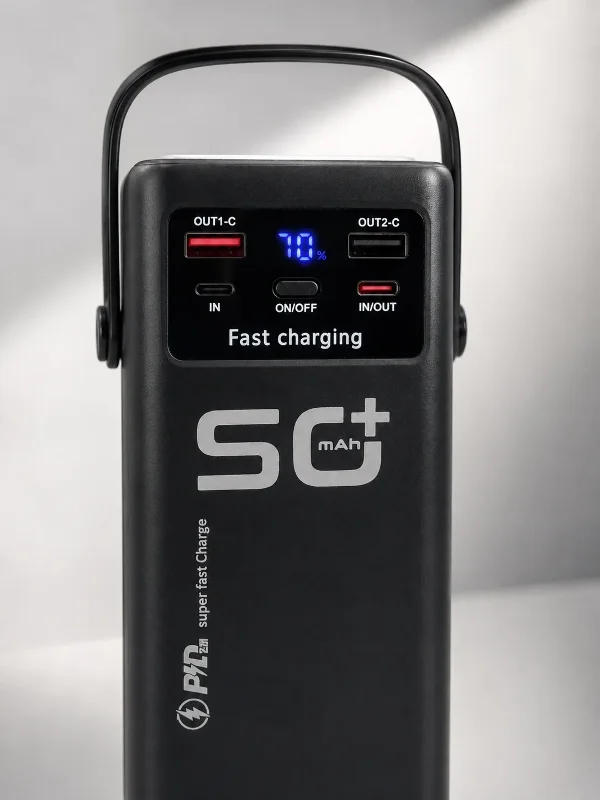 Taşınabilir Powerbank 50.000 Mah 22,5 W Hızlı Şarj 4 Kablo İle