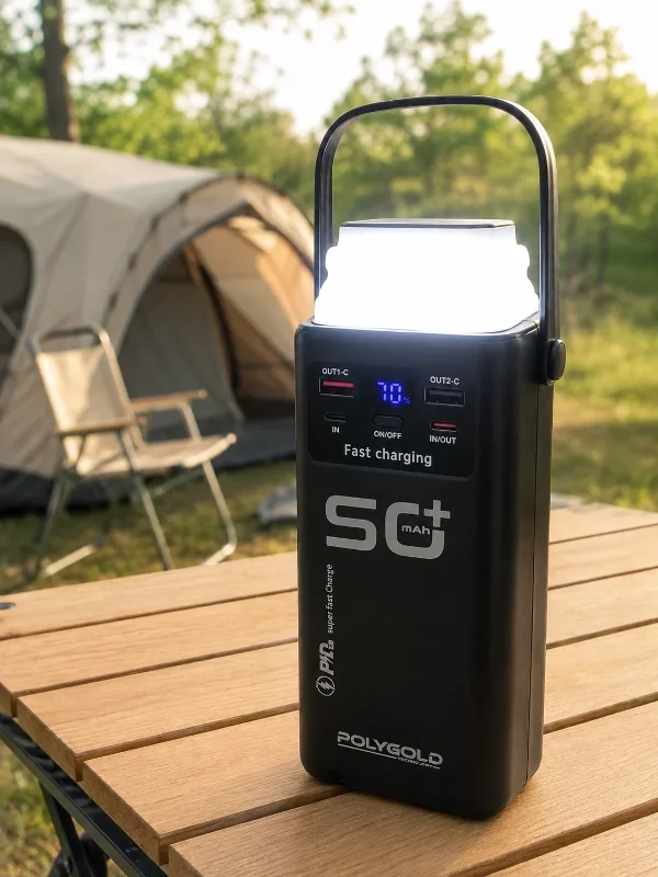Taşınabilir Hızlı Şarj Powerbank 50.000 Mah 4 Kablolu Led