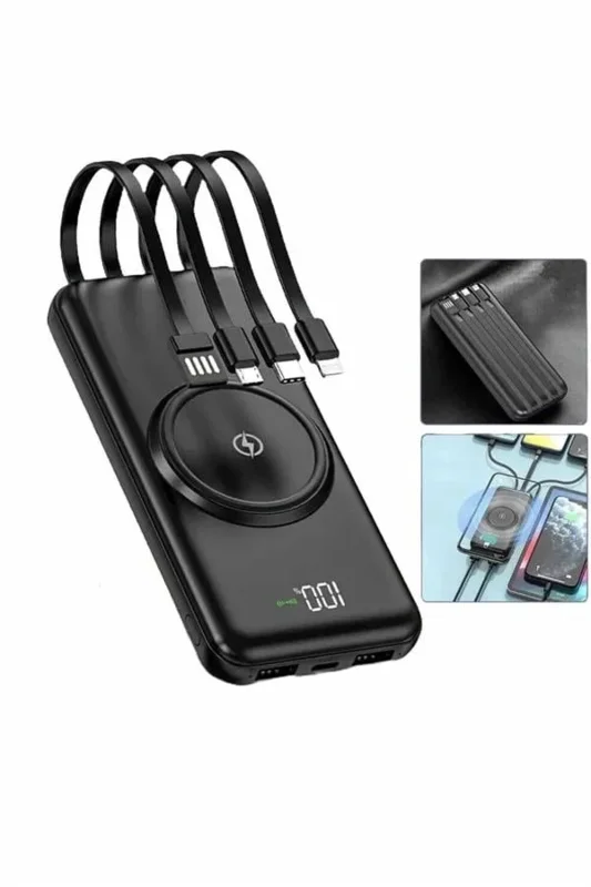 Hızlı Şarjlı Kablosuz Powerbank 10000 Mah Led Ekranlı