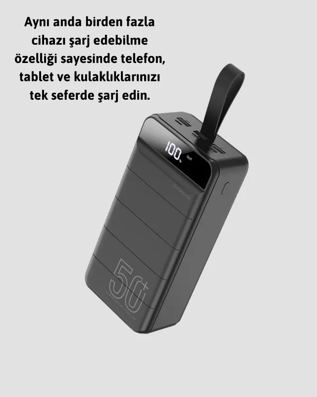 Hızlı Şarj Destekli 50.000 Mah Powerbank 4 Usb Portlu