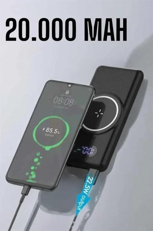 Taşınabilir Hızlı Şarj Powerbank 10.000 Mah Dijital Gösterge