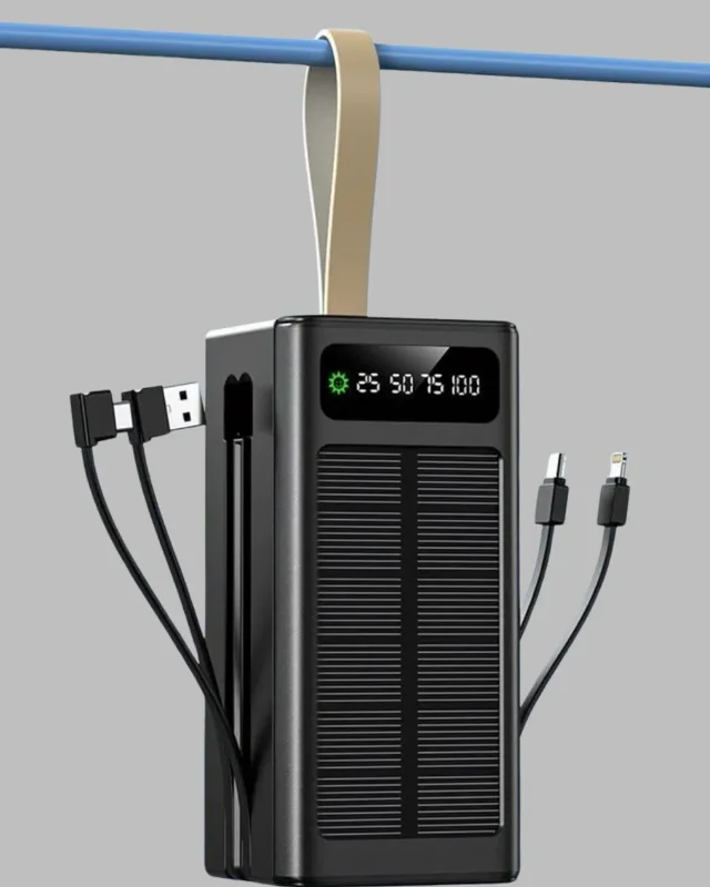 Taşınabilir Güneş Enerjili Powerbank 20000 Mah Dijital Göstergeli