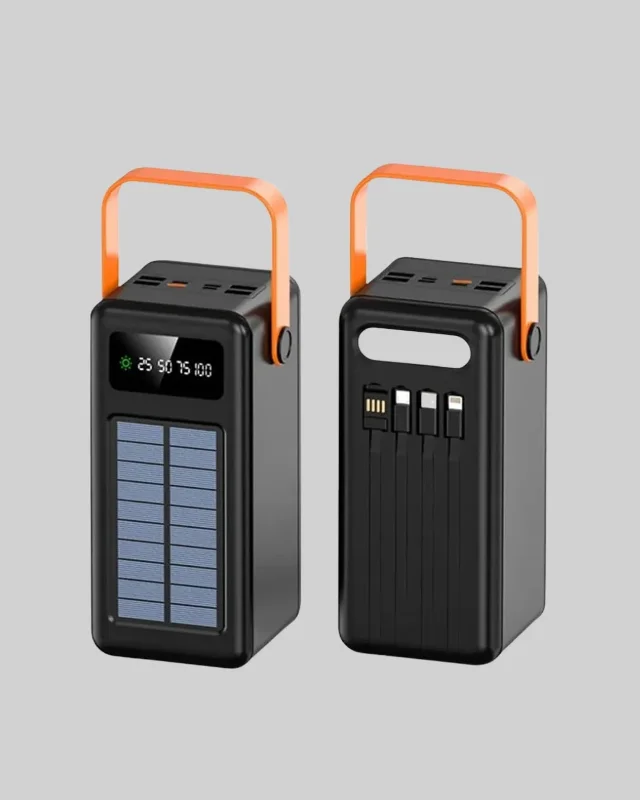 Solar Fenerli Taşınabilir Powerbank 80000 Mah Çoklu Kablolu