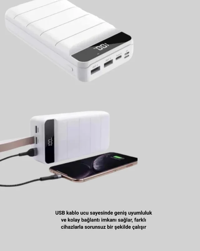 Lightning Ve Type-c Girişli 50000mah Powerbank