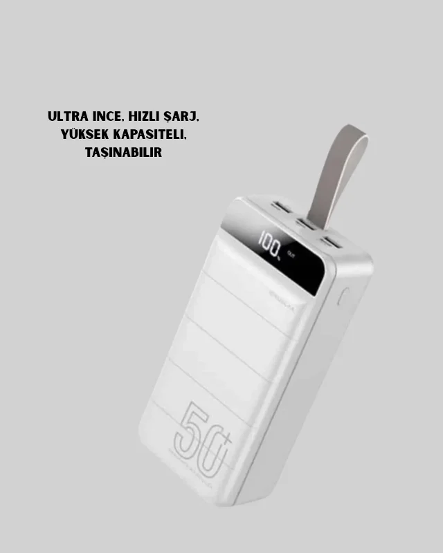 Çoklu Cihaz Uyumlu Led Ekranlı 50000 Mah Powerbank