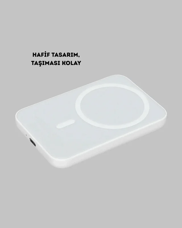 Kablosuz Manyetik Powerbank - İphone 12 13 14 15 Uyumlu, Hızlı Şarj