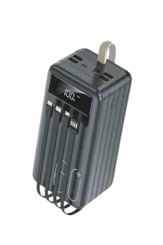 Taşınabilir Powerbank 60000 Mah Led Fenerli 4'lü Şarj Kablosu