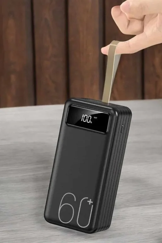 Dijital Göstergeli 4 Portlu Taşınabilir Powerbank 60000 Mah