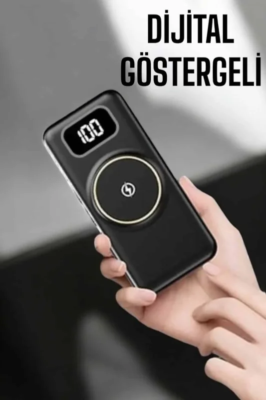 Siyah 10000 Mah Powerbank Hızlı Şarj 3 Çıkışlı